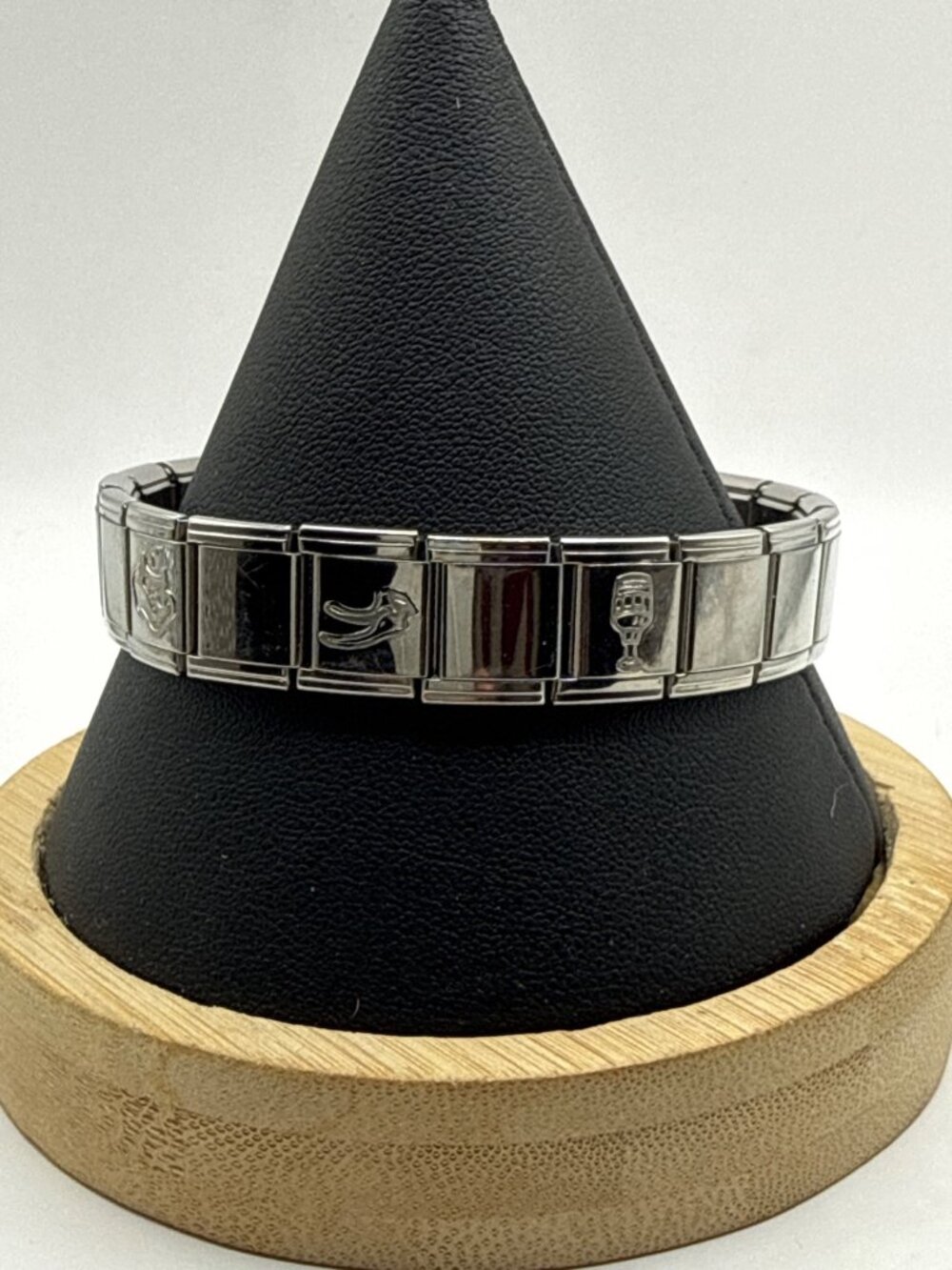 Vintage Y2K Stainless Steel Italian Charm Bracelet Modular Minimalist